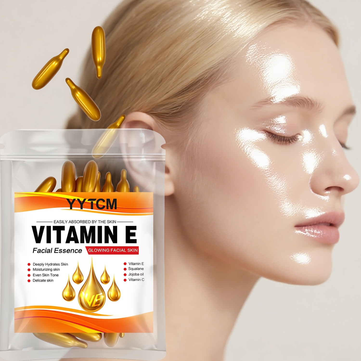Exosome Serum Ampoule - Vitamin E Deep Moisturizing Capsule Essence,
