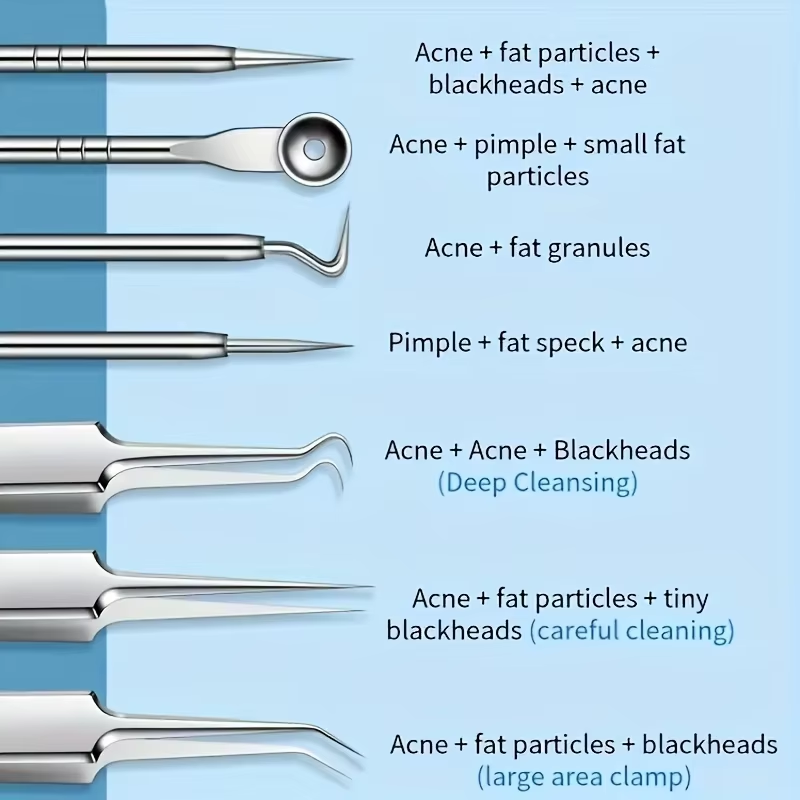 8 Pcs Blackhead Remover Kit –  - огляд і ціна Luxury Skincare Acne